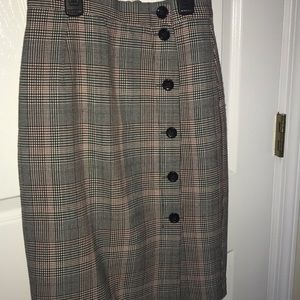 Plaid Button Skirt - H&M